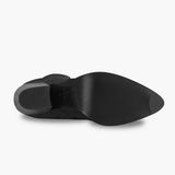 High-Traction Rubber Outsole & Lug Tread Pattern on Women's Tempest Black Leather Boots