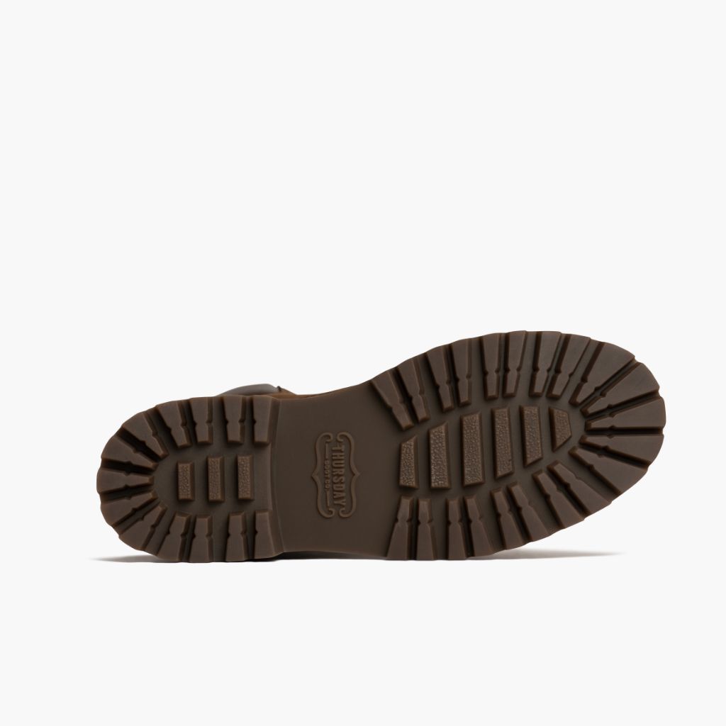 High-Traction Rubber Outsole & Lug Tread Pattern on Explorer 탄 Matte 가죽 부츠 여성용