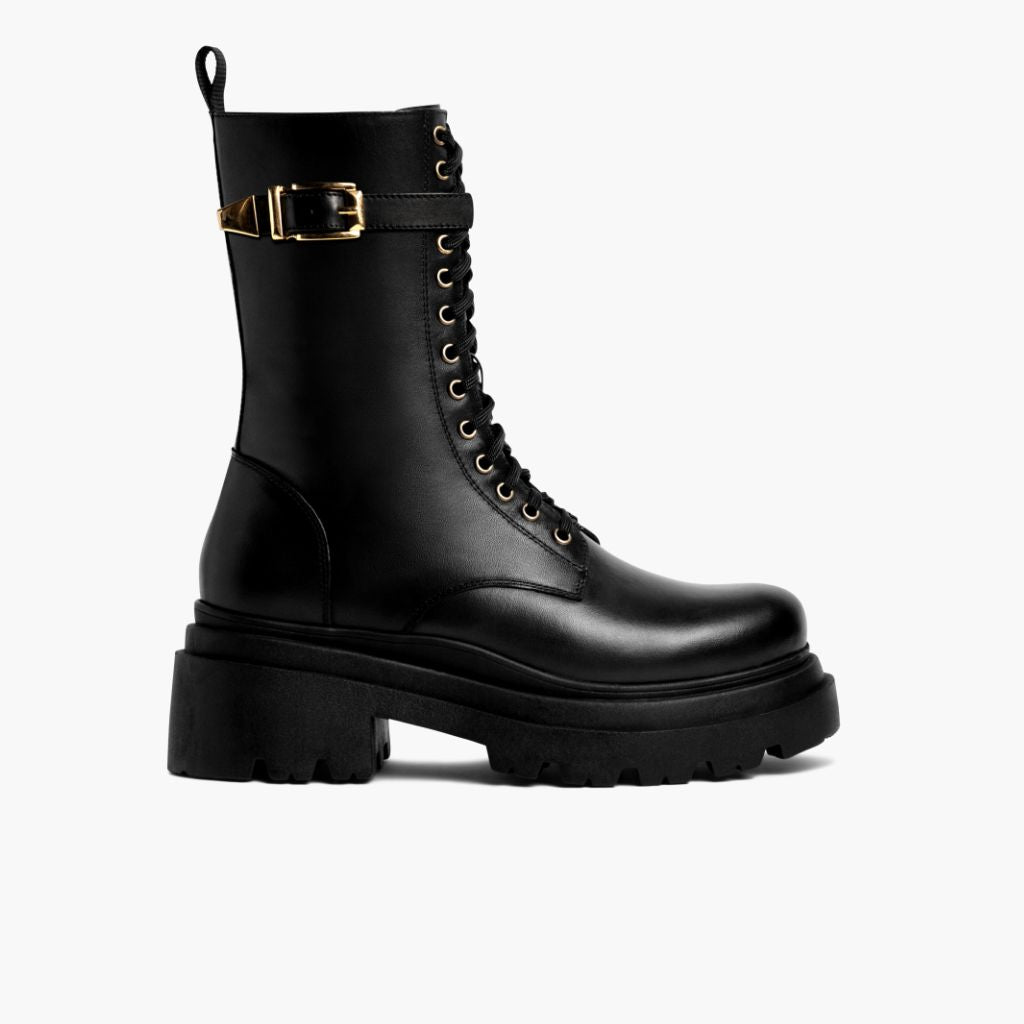 Black Full-Grain leather Boots - 굿이어 웰트 공법 및 앞코 토박스 디테일