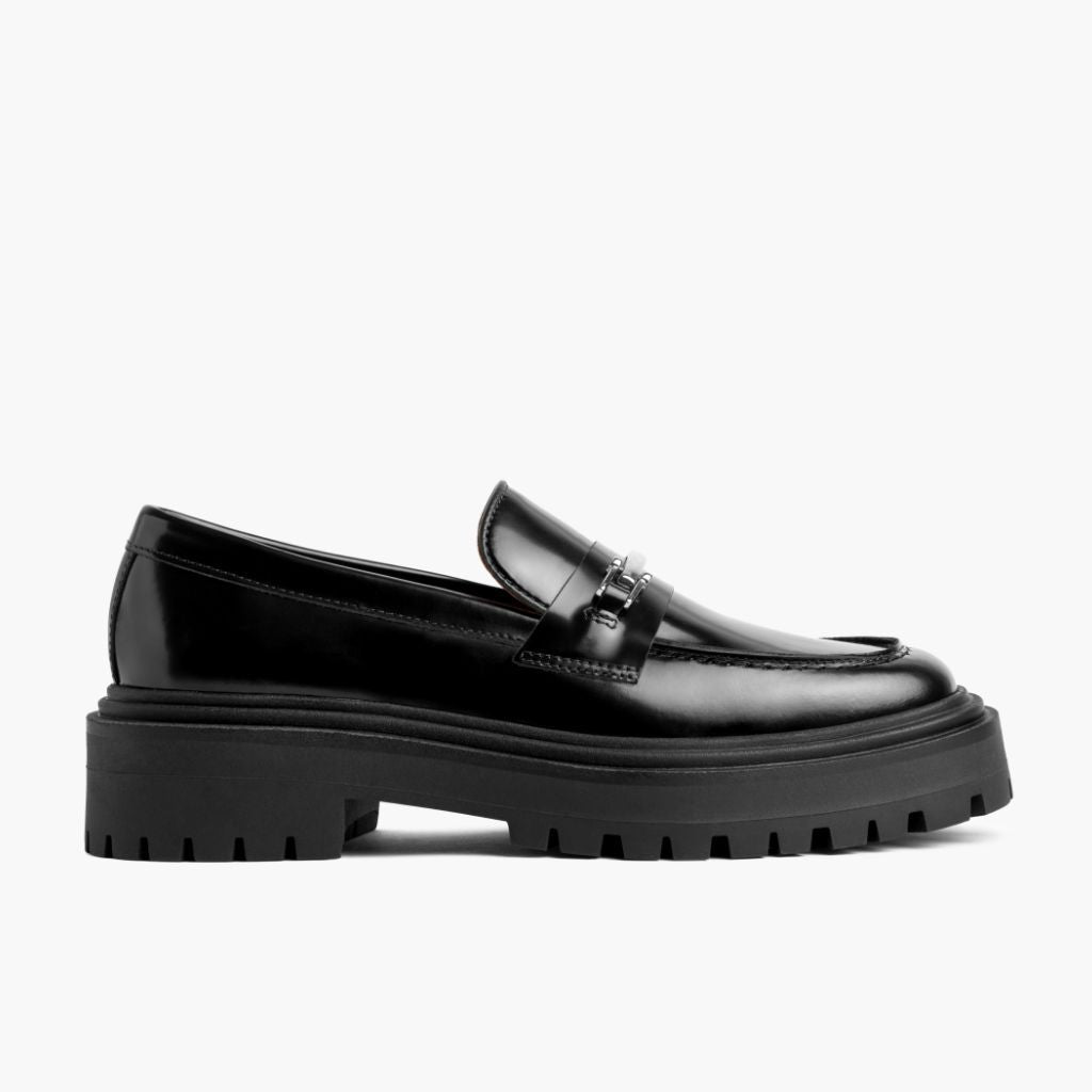 Black Full-Grain leather Loafers - 굿이어 웰트 공법 및 앞코 토박스 디테일