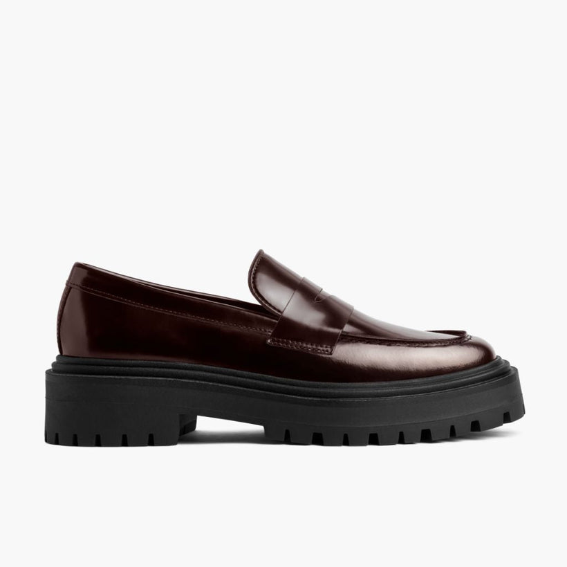 Penny Platform Burgundy Leather Boots 여성용