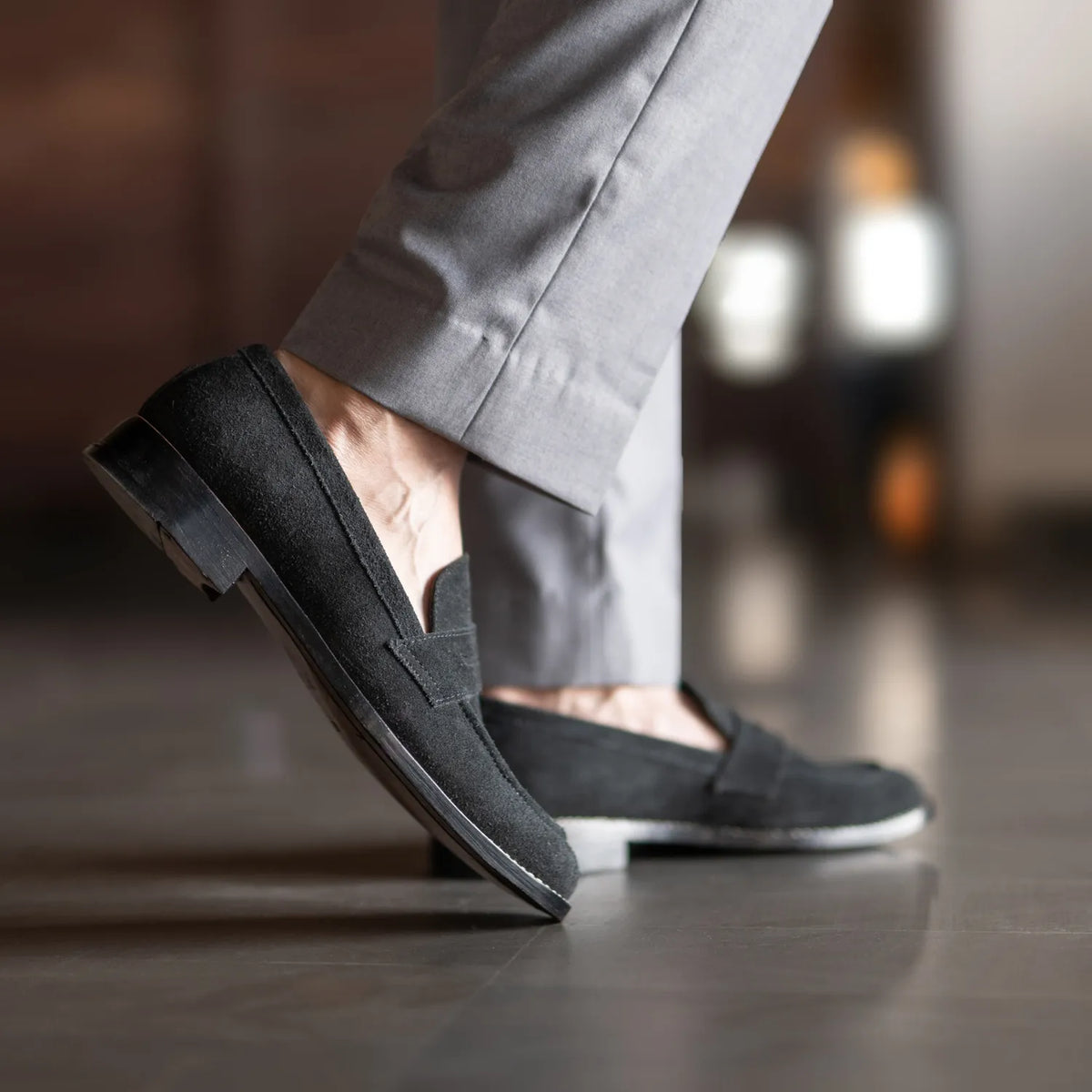 Orlaven Baxton 블랙 Suede 가죽 로퍼 남성용 footwear image 10