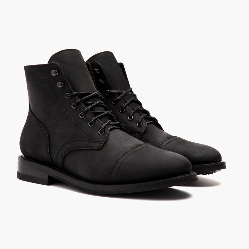 Captain 블랙 Matte Leather Boots 남성용