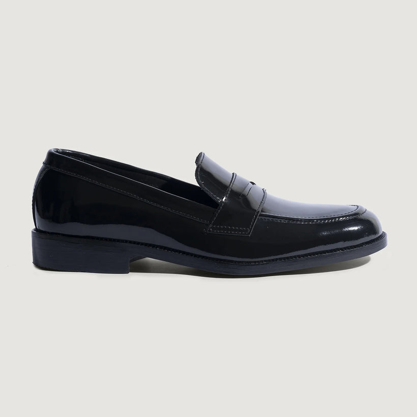 Baxton 블랙 Patent Leather Loafers 남성용