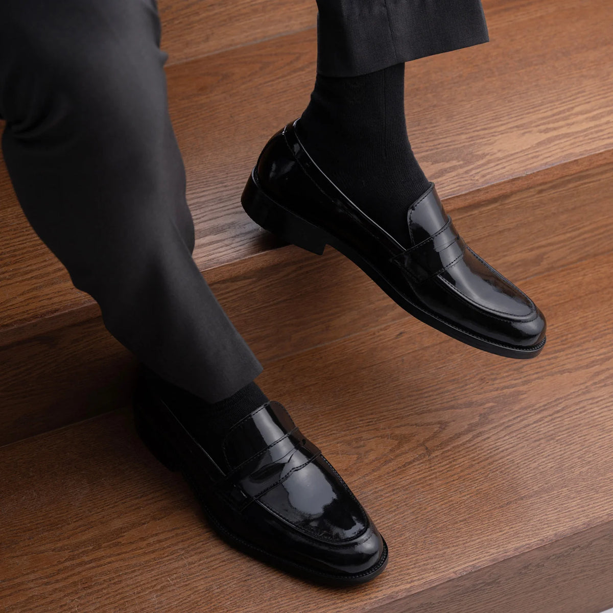 Orlaven Baxton 블랙 Patent 가죽 로퍼 남성용 footwear image 10