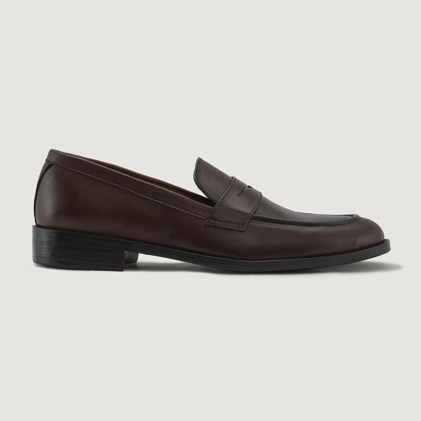 Baxton Burnished 브라운 Leather Loafers 남성용