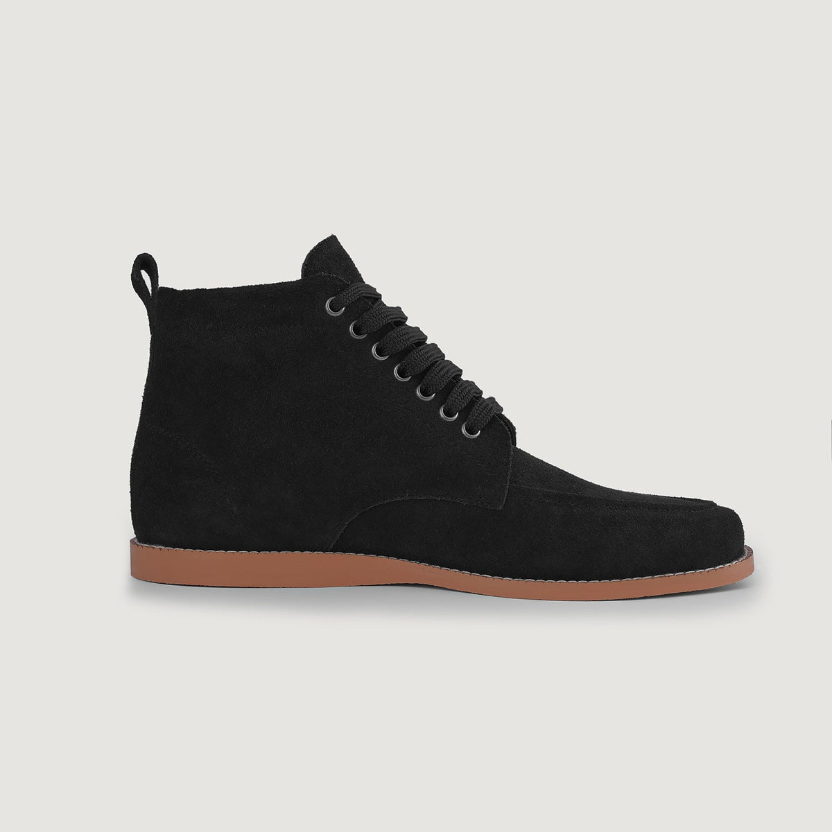 Black Goatskin Suede Leather Boots - 굿이어 웰트 공법 및 앞코 토박스 디테일