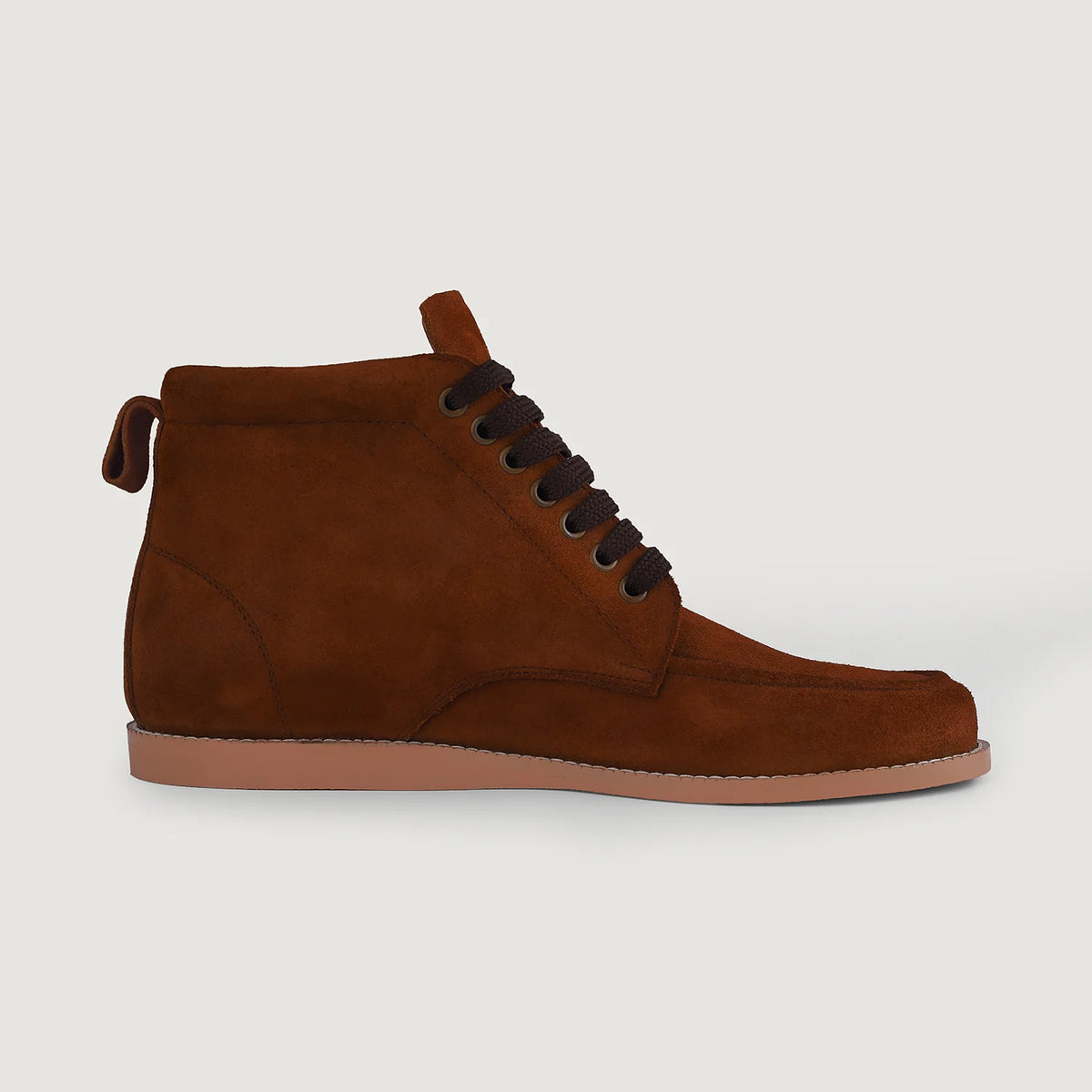 Brown Goatskin Suede Leather Boots - 굿이어 웰트 공법 및 앞코 토박스 디테일