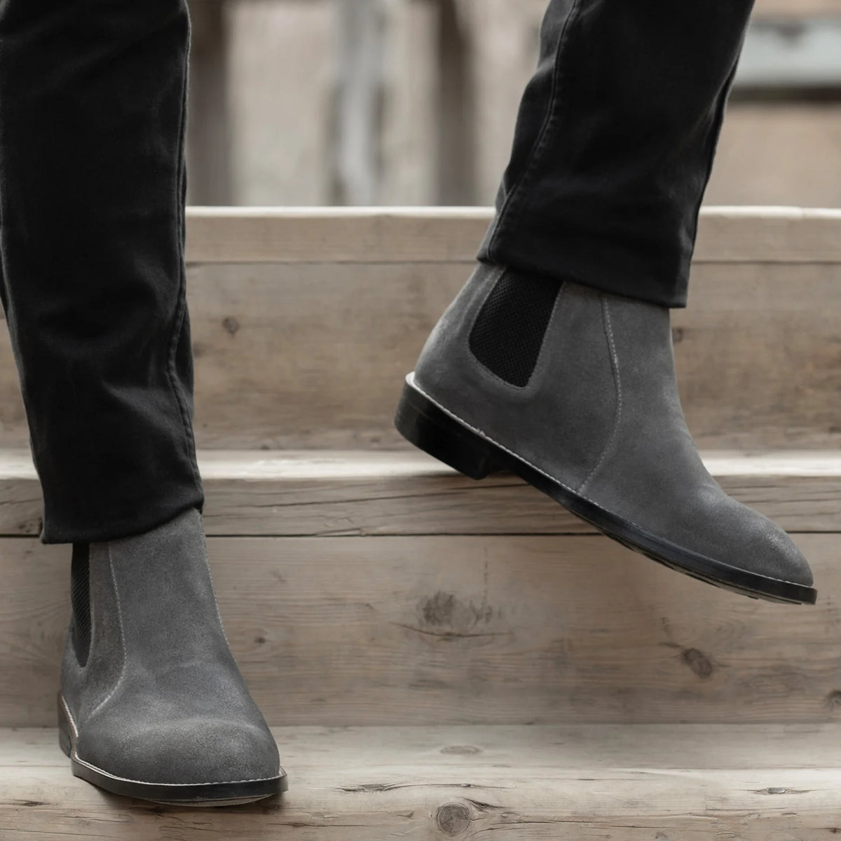 Orlaven Clarkson Chelsea Grey Suede 가죽 부츠 - StudGuard 남성용 footwear image 9