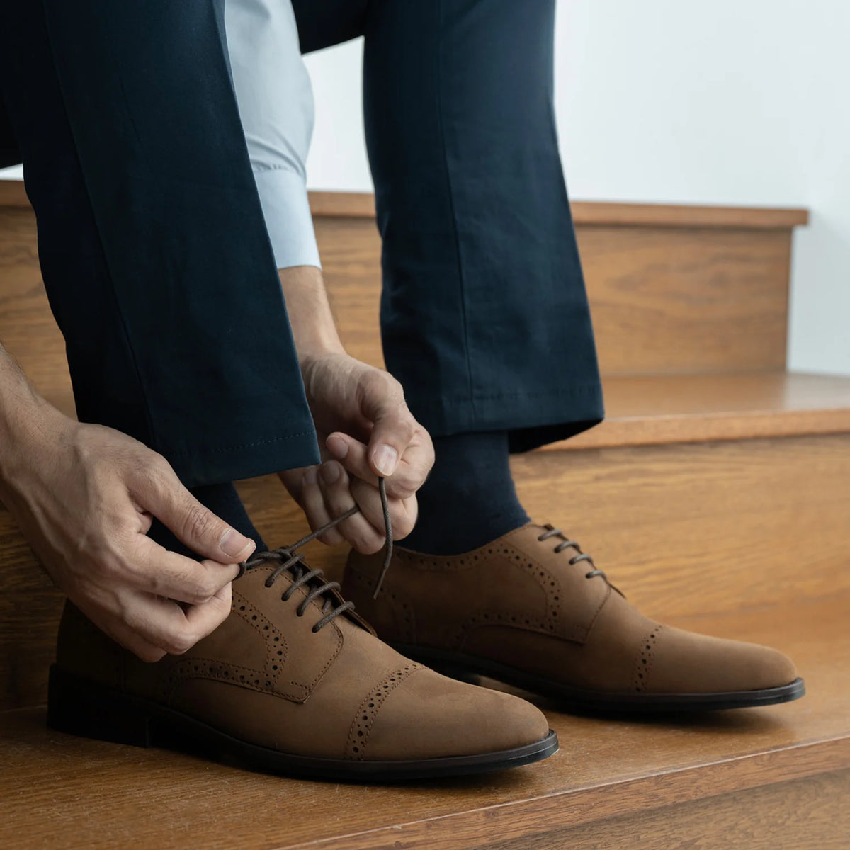 Orlaven Dirk Brogues Derby 브라운 Oil Pullup 가죽 구두 - StudGuard 남성용 footwear image 10