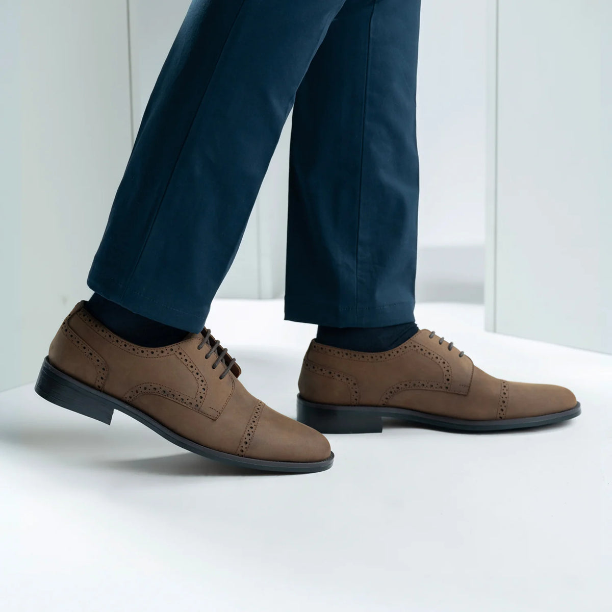 Orlaven Dirk Brogues Derby 브라운 Oil Pullup 가죽 구두 - StudGuard 남성용 footwear image 9