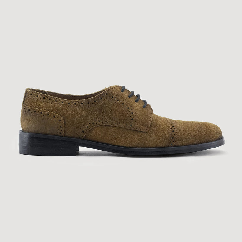 Dirk Brogues Derby 브라운 Suede Leather Shoes - StudGuard 남성용