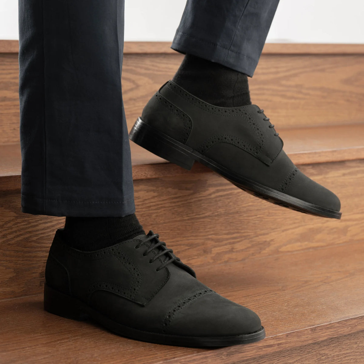 Orlaven Dirk Brogues Derby Matte 블랙 Nubuck 가죽 구두 - StudGuard 남성용 footwear image 9
