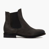 Grey Full-Grain leather Boots - Goodyear Welt Construction & Front Toe Box Detail