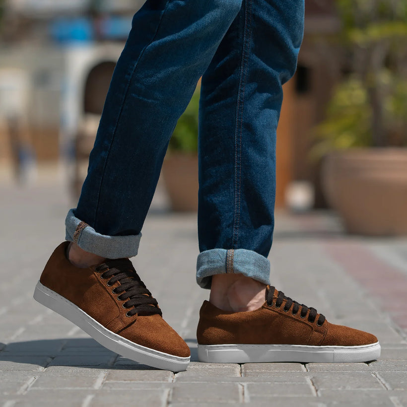 Murphy Low Top 브라운 Suede 가죽 스니커즈 남성용
