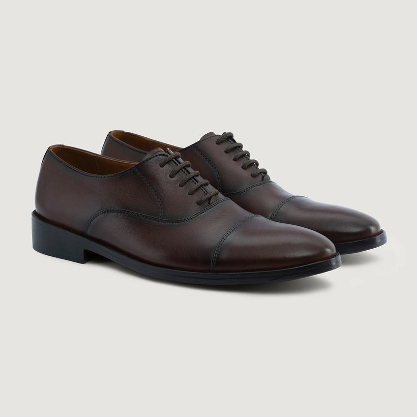 Professor Oxford Burnished 브라운 Leather Shoes 남성용