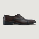 Burnished Brown Full-Grain leather Shoes - Goodyear Welt Construction & Front Toe Box Detail