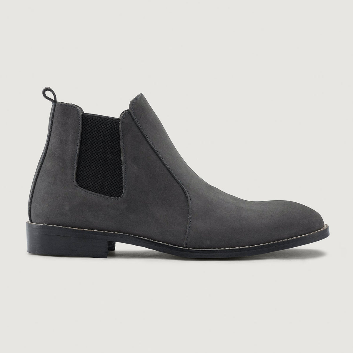 Grey Full-Grain leather Boots - 굿이어 웰트 공법 및 앞코 토박스 디테일