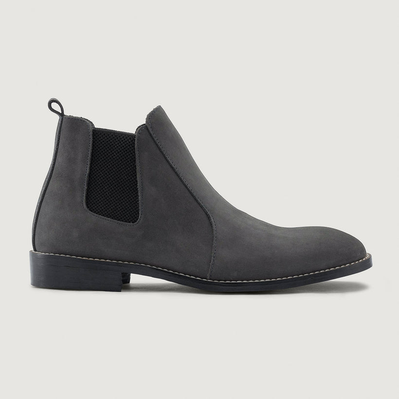 Clarkson Chelsea Grey Nubuck Leather Boots - StudGuard 남성용