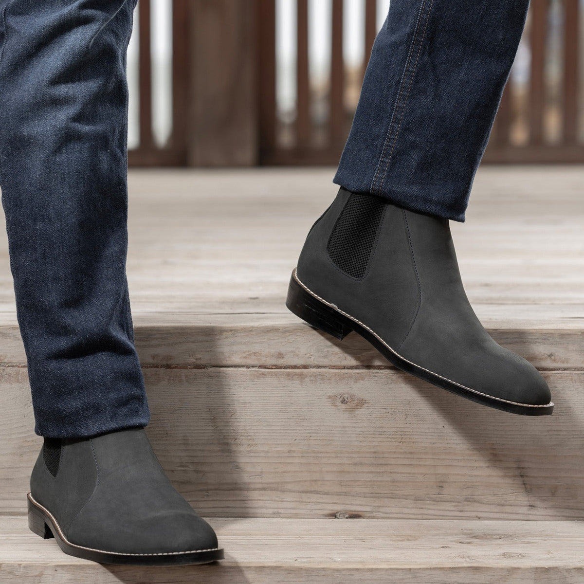 Orlaven Clarkson Chelsea Grey Nubuck 가죽 부츠 - StudGuard 남성용 footwear image 9
