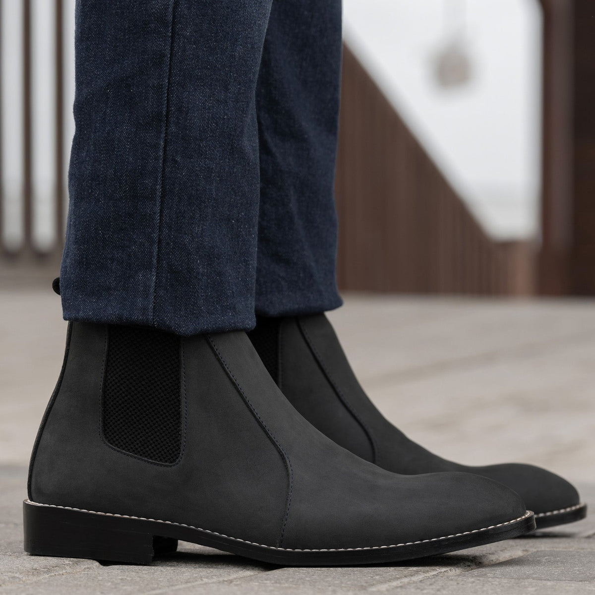 Orlaven Clarkson Chelsea Grey Nubuck 가죽 부츠 - StudGuard 남성용 footwear image 10