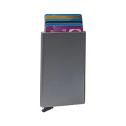 Aluminium Card Holder 여성용 - Structured Side Profile Showing Gusset Depth &amp; Expansion Capacity
