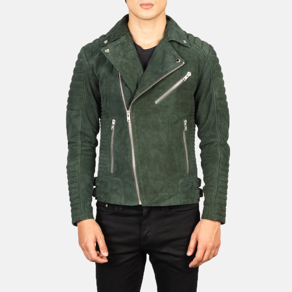 Armand Green 가죽 라이더 자켓 남성용 – alternate product view 1