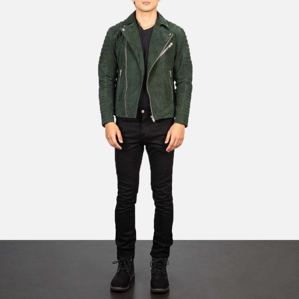 Armand Green 가죽 라이더 자켓 남성용 – alternate product view 3