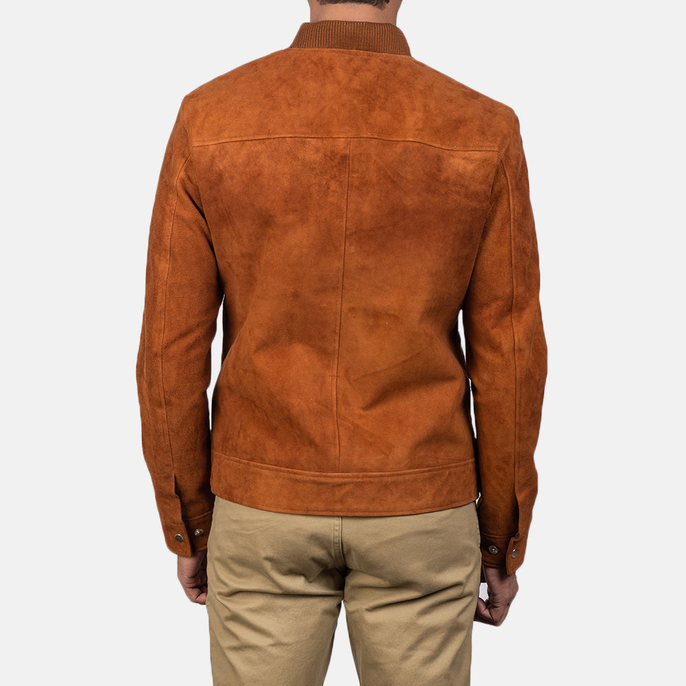 Blain 브라운 가죽 봄버 자켓 남성용 – alternate product view 5