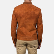 Blain 브라운 가죽 봄버 자켓 남성용 – alternate product view 5