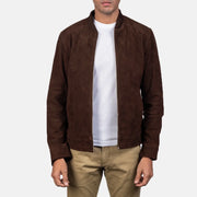 Blain 브라운 가죽 봄버 자켓 남성용 – alternate product view 1