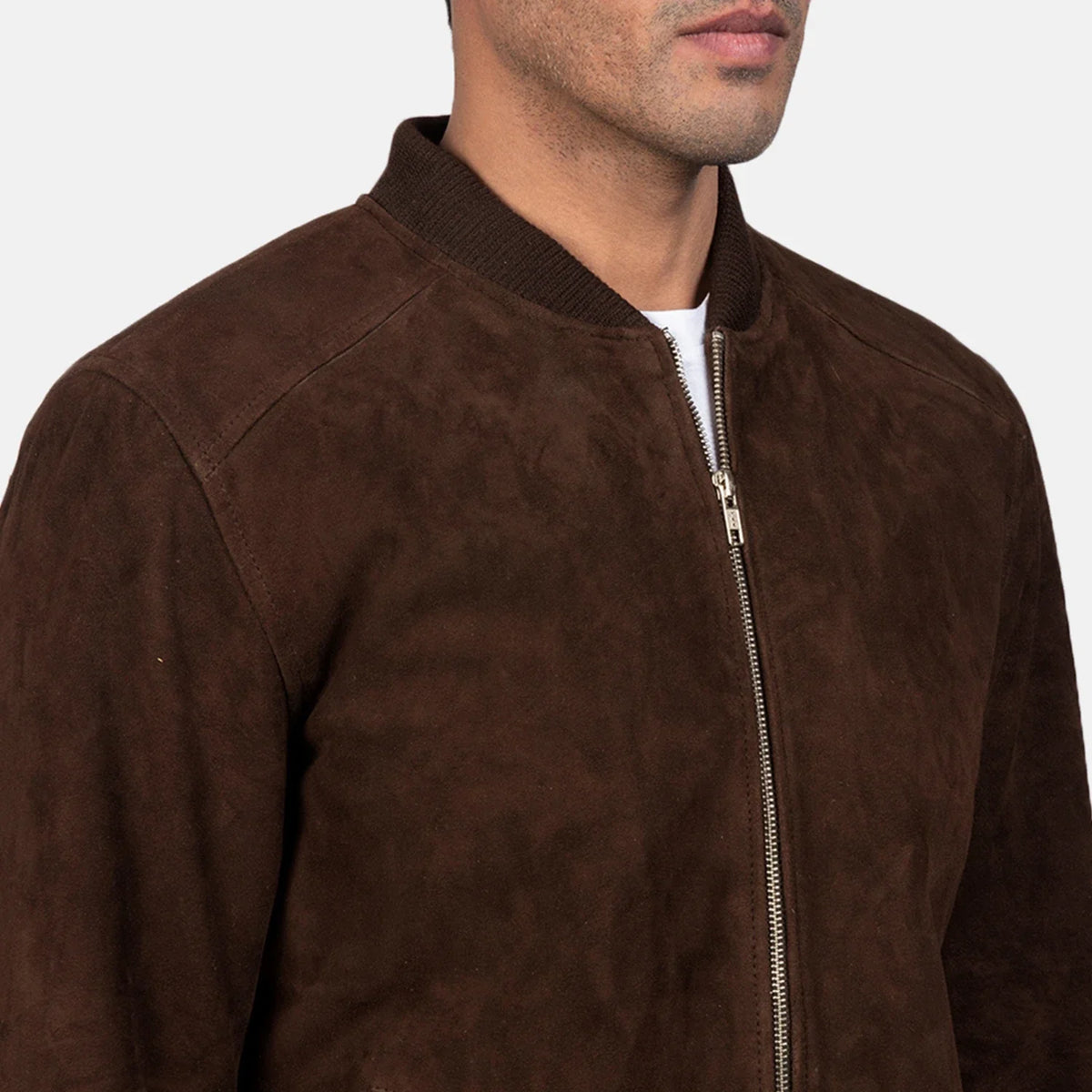 Blain 브라운 가죽 봄버 자켓 남성용 – alternate product view 6