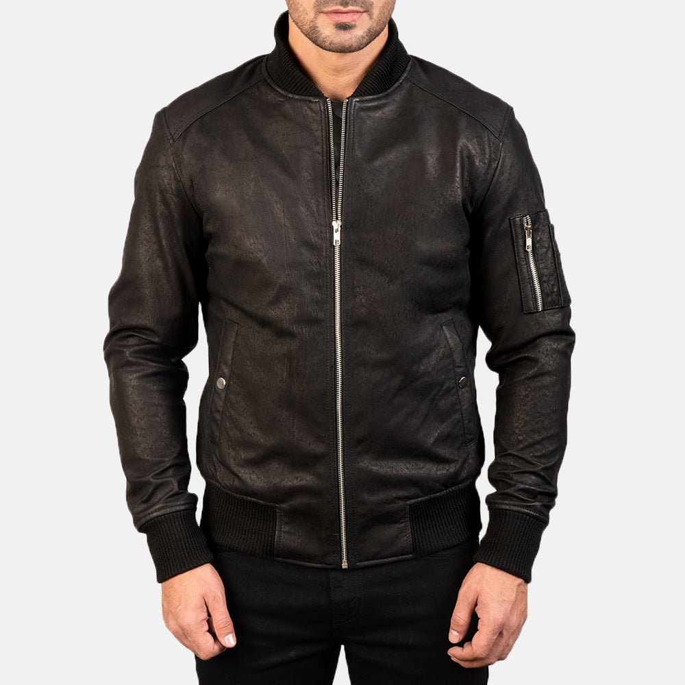 
Bomia MA-1 가죽 항공 점퍼 봄버 남성용 – alternate product view 3