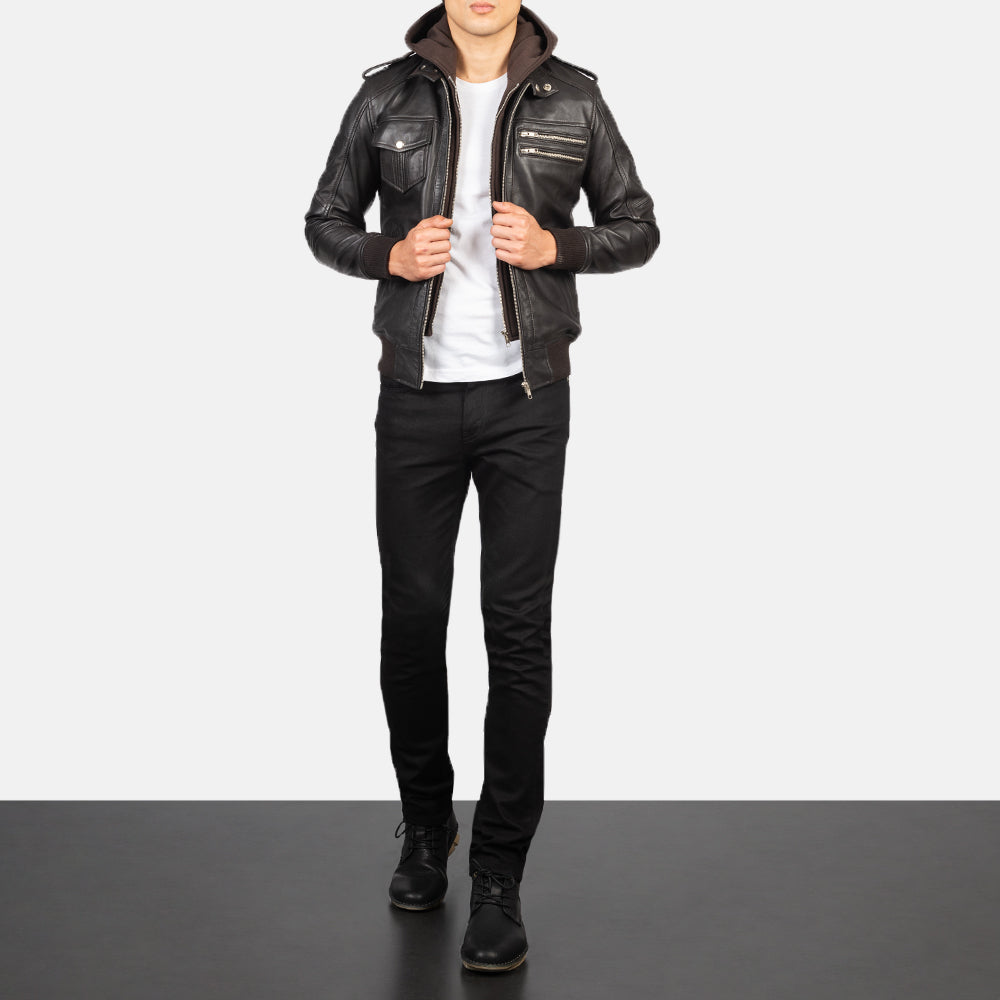 Bravado 가죽 봄버 자켓 남성용 – alternate product view 3