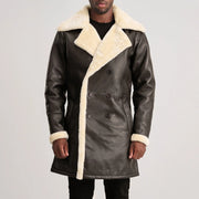 Charles 가죽 롱 코트 브라운 Shearling 가죽 롱 코트 남성용 – alternate product view 4