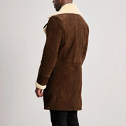 Charles 가죽 롱 코트 브라운 Shearling 가죽 롱 코트 남성용 – alternate product view 5