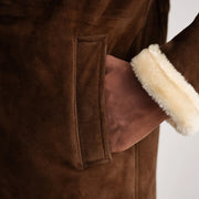 Charles 가죽 롱 코트 브라운 Shearling 가죽 롱 코트 남성용 – alternate product view 6