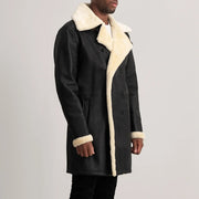 Charles 가죽 롱 코트 브라운 Shearling 가죽 롱 코트 남성용 – alternate product view 2