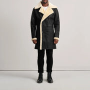 Charles 가죽 롱 코트 브라운 Shearling 가죽 롱 코트 남성용 – alternate product view 3