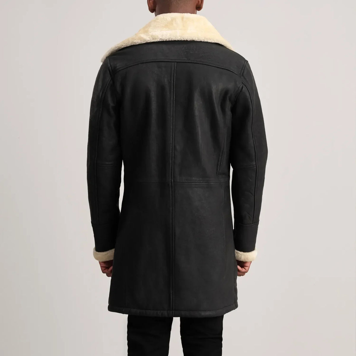 Charles 가죽 롱 코트 브라운 Shearling 가죽 롱 코트 남성용 – alternate product view 5