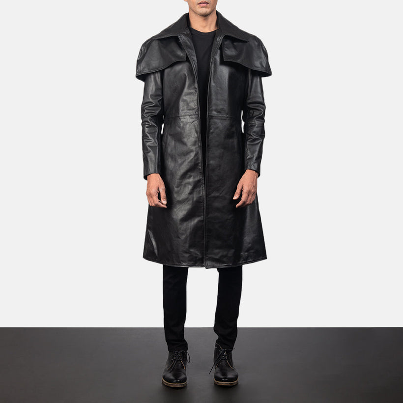 Classic 블랙 Leather Duster 남성용