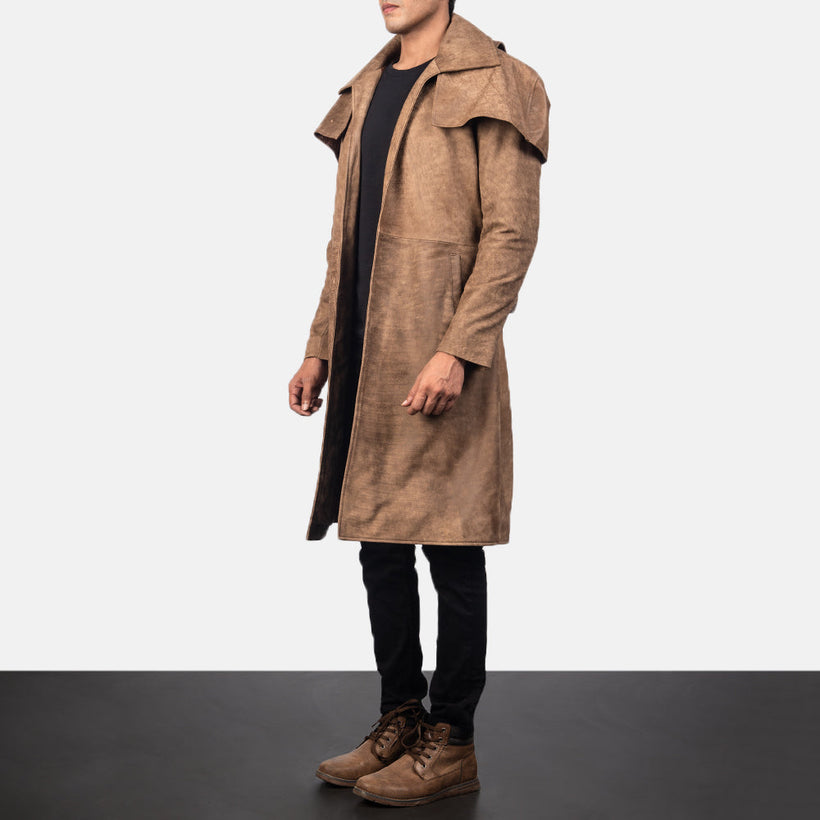 Classic 브라운 Leather Duster 남성용