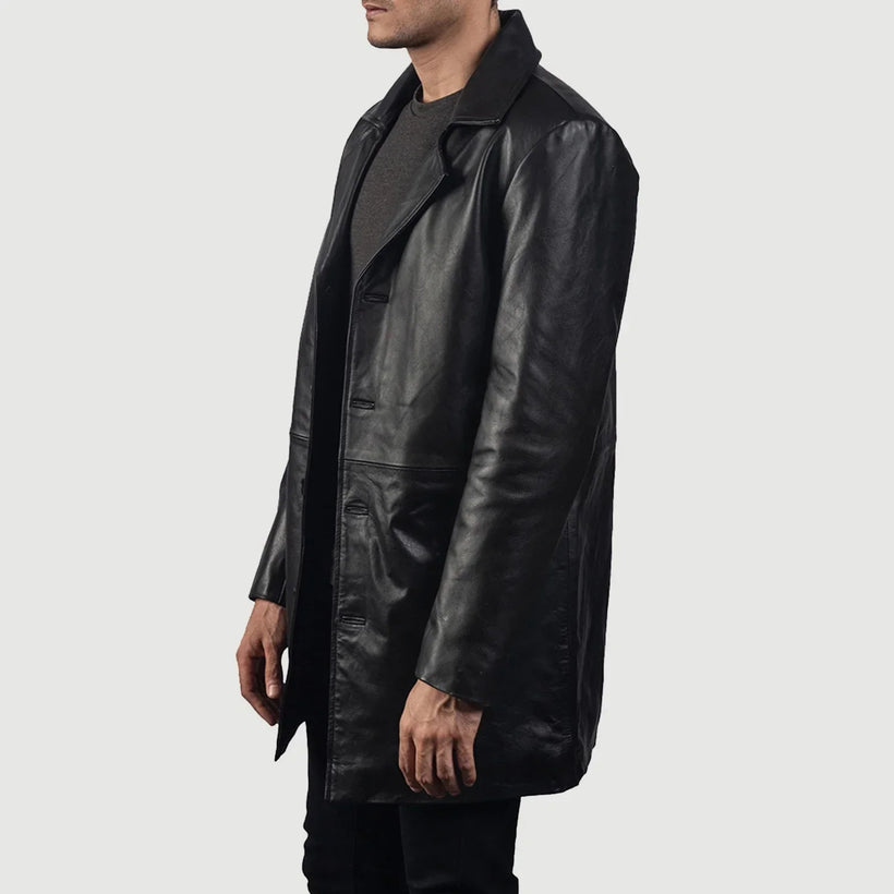 Classmith 가죽 롱 코트 남성용