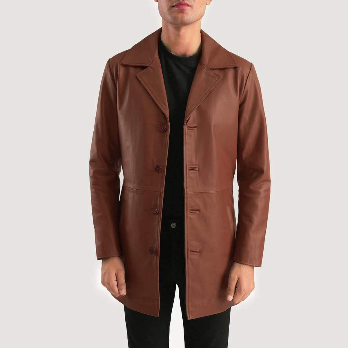 Classmith 가죽 롱 코트 남성용 – alternate product view 1
