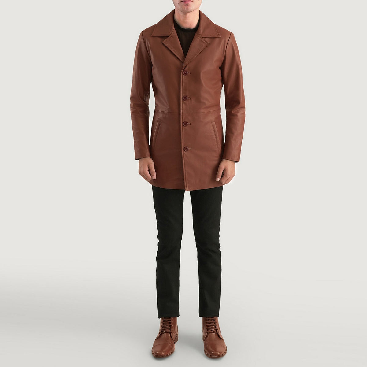 Classmith 가죽 롱 코트 남성용 – alternate product view 3
