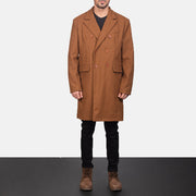 
Claud Khaki Wool Double Breasted Coat in Khaki Synthetic Wool - 정면 스타일 및 테일러드 실루엣 | 공식 온라인 스토어 구매