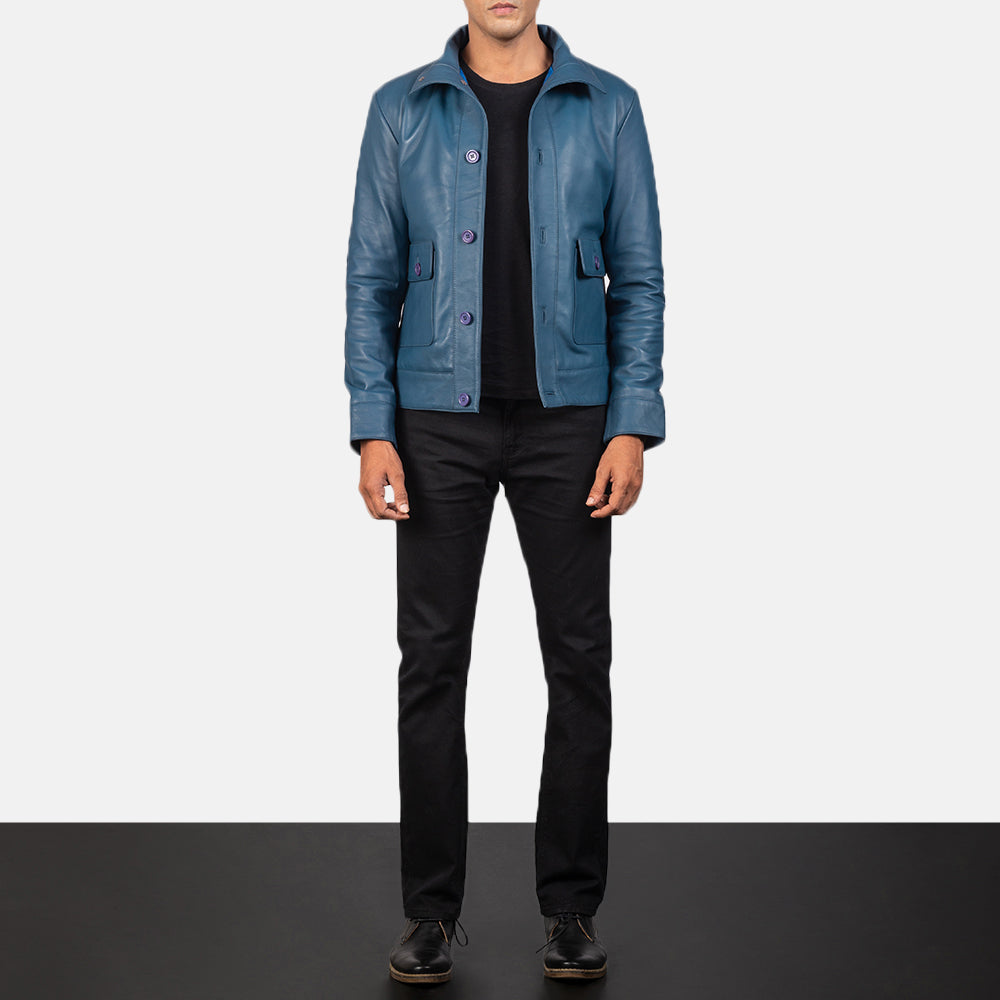 Columbus 가죽 봄버 자켓 남성용 – alternate product view 3