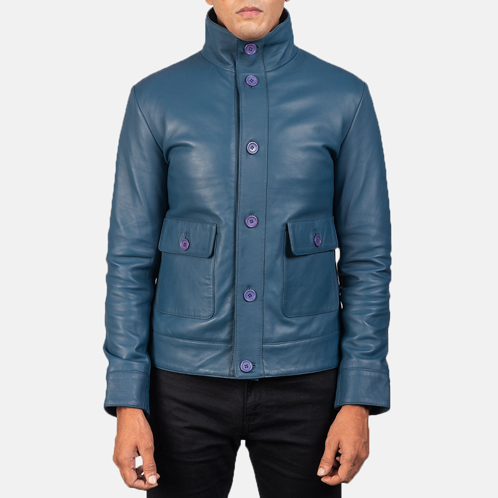 Columbus 가죽 봄버 자켓 남성용 – alternate product view 4