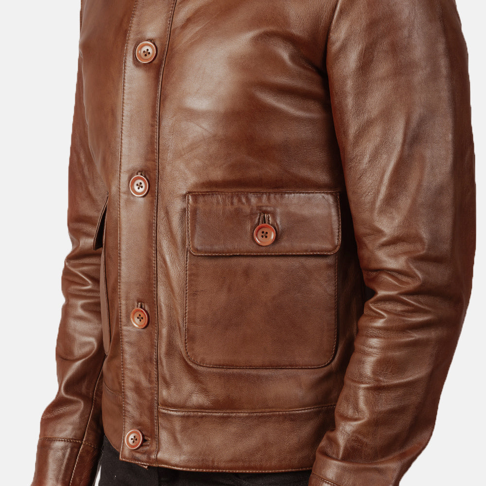 Columbus 가죽 봄버 자켓 남성용 – alternate product view 6