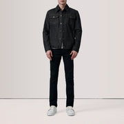 
Black Full-Grain leather Jacket - 어깨 라인과 깔끔한 밑단이 돋보이는 뒷면 뷰